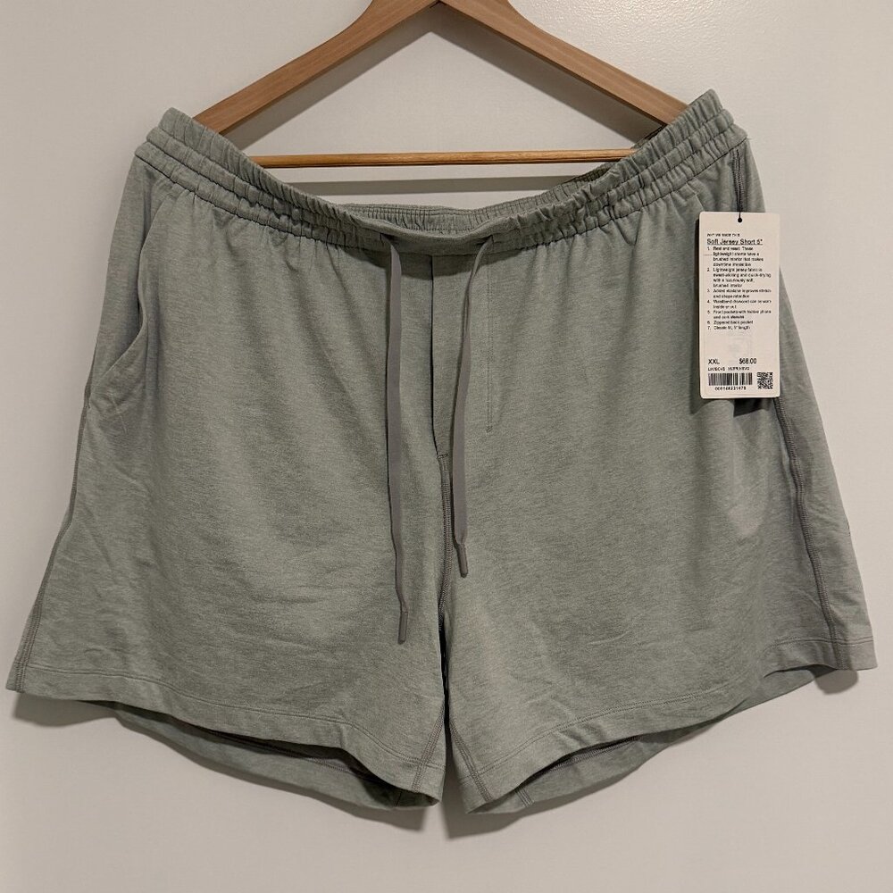 Lululemon Soft Jersey Short 5” – Gray – Men’s XXL – Drawstring Lounge/Athletic